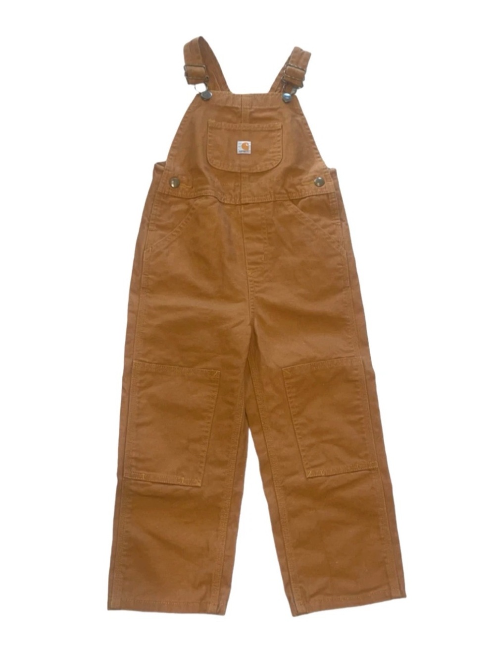 Carhartt 4T Brown Canvas Overalls Toddler Bib Pants Utility Farm Core EUC